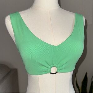 Wild Fable Tank Top S Mini Crop Sexy Green Summer Retro Small Bright Rave Boho